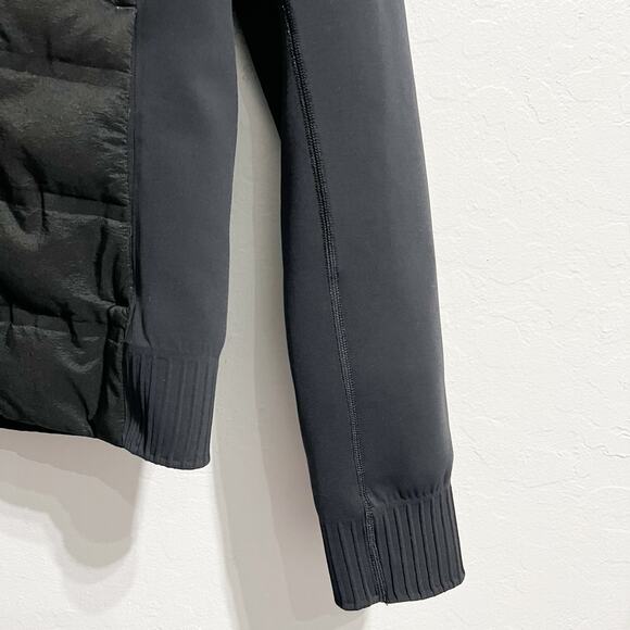 Lululemon Jacket Sz 8 Medium Down and Around Hood Black Fitted Stretch - Picture 5 of 10